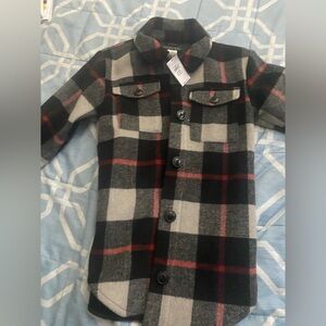 GAP Black and Gray Plaid Shirt Jacket toddler size 5 t